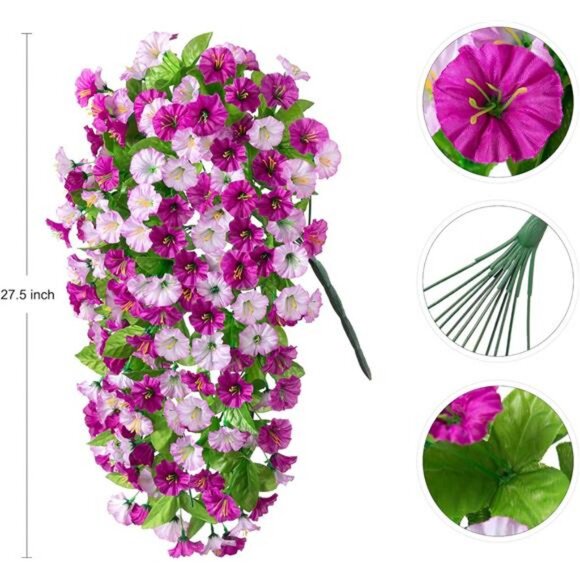 Artificial Fake Hanging Flowers Plants for Outdoor Spring Summer Decoration - Picture 3 of 7